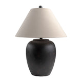 Modern European furniture - Ceramic Beige Linen Table Lamp - www.oroa.com