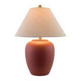 Modern European furniture - Ceramic Beige Linen Table Lamp - www.oroa.com