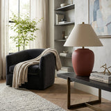 Modern European furniture - Ceramic Beige Linen Table Lamp - www.oroa.com