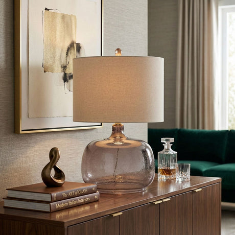 Modern European furniture - Gray Clear Glass Table Lamp - www.oroa.com