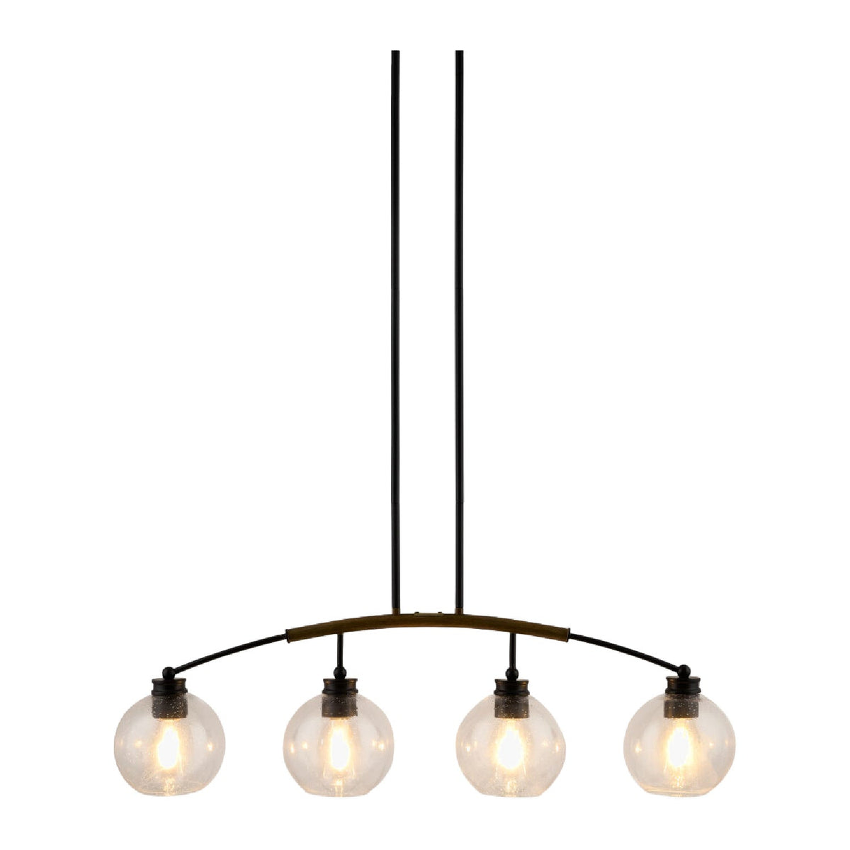 Modern European furniture - 4-Light Clear Glass Linear Chandelier - www.oroa.com