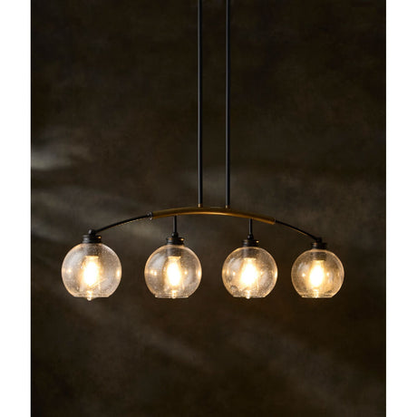 Modern European furniture - 4-Light Clear Glass Linear Chandelier - www.oroa.com