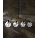 Modern European furniture - 4-Light Clear Glass Linear Chandelier - www.oroa.com