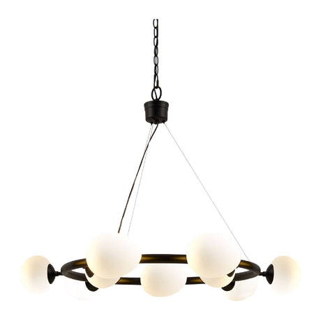 Modern European furniture - 9-Light White Glass Chandelier - www.oroa.com