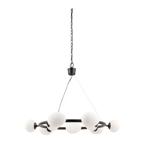 Modern European furniture - 9-Light White Glass Chandelier - www.oroa.com