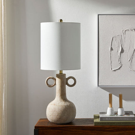 Modern European furniture - Beige Ceramic Accent Table Lamp - www.oroa.com