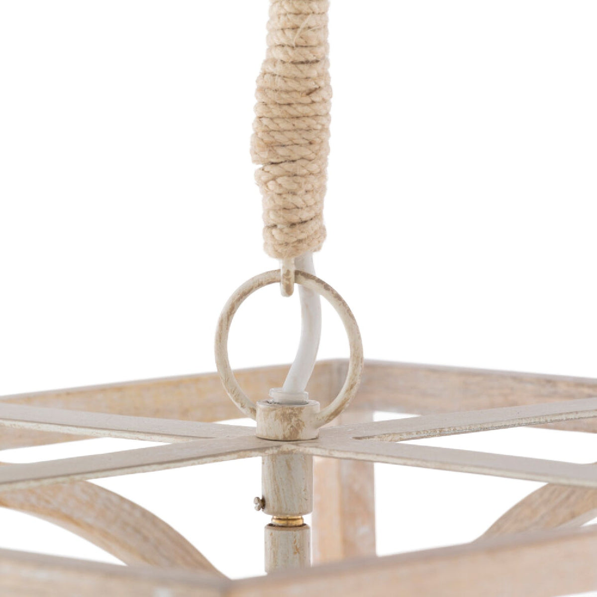 Modern European furniture - Whitewashed Wooden 4-Light Chandelier - www.oroa.com
