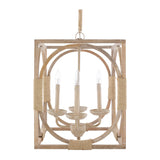 Modern European furniture - Whitewashed Wooden 4-Light Chandelier - www.oroa.com