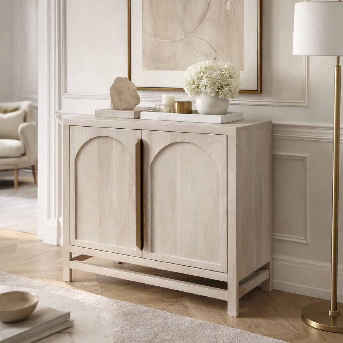 Modern furniture - Mango Wood 2-Door Cabinet - www.oroa.com