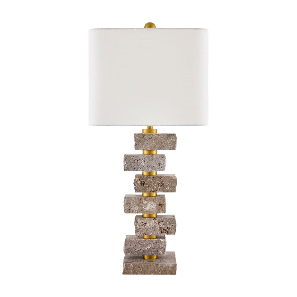 Modern European furniture - Organic Marble Stacked Table Lamp - www.oroa.com