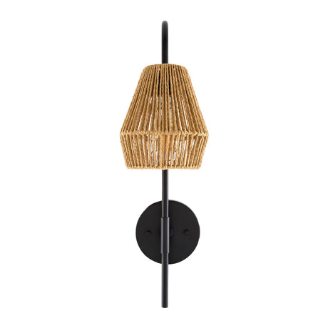 Modern European furniture - Curved Metal Rattan Wall Lamp - www.oroa.com