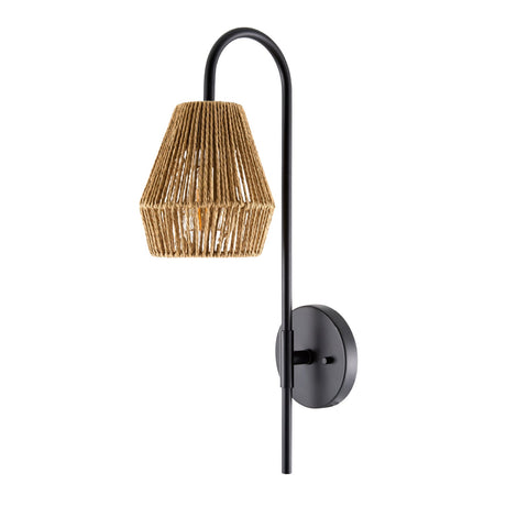 Modern European furniture - Curved Metal Rattan Wall Lamp - www.oroa.com