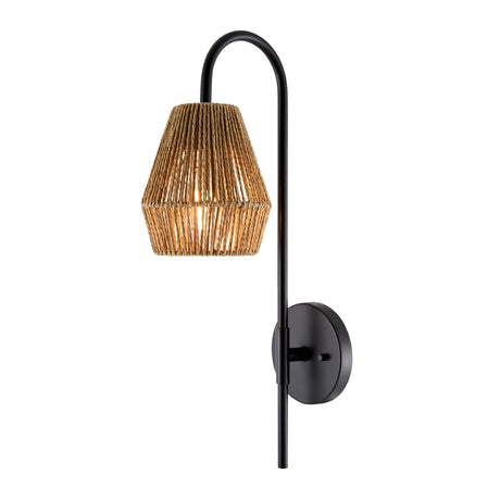 Modern European furniture - Curved Metal Rattan Wall Lamp - www.oroa.com