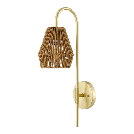 Modern European furniture - Curved Metal Rattan Wall Lamp - www.oroa.com