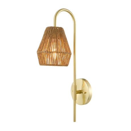 Modern European furniture - Curved Metal Rattan Wall Lamp - www.oroa.com