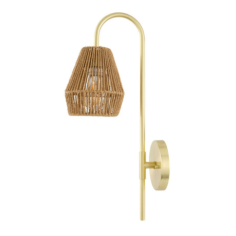 Modern European furniture - Curved Metal Rattan Wall Lamp - www.oroa.com