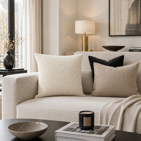 Modern European furniture - Beige Woven Down Insert Pillow - www.oroa.com