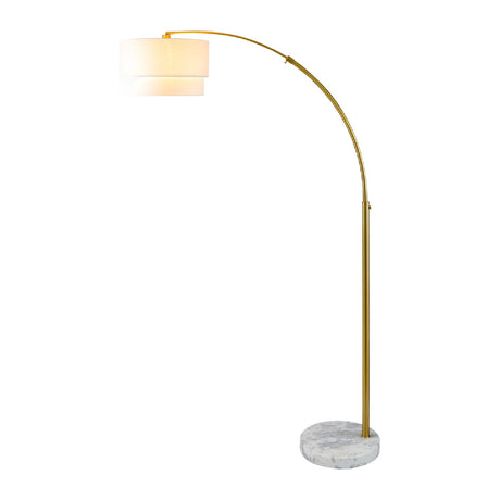 Modern European furniture - 2-Tier White Linen Floor Lamp - www.oroa.com