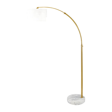 Modern European furniture - 2-Tier White Linen Floor Lamp - www.oroa.com