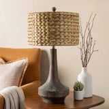 Modern European furniture - Braided Natural Seagrass Table Lamp - www.oroa.com