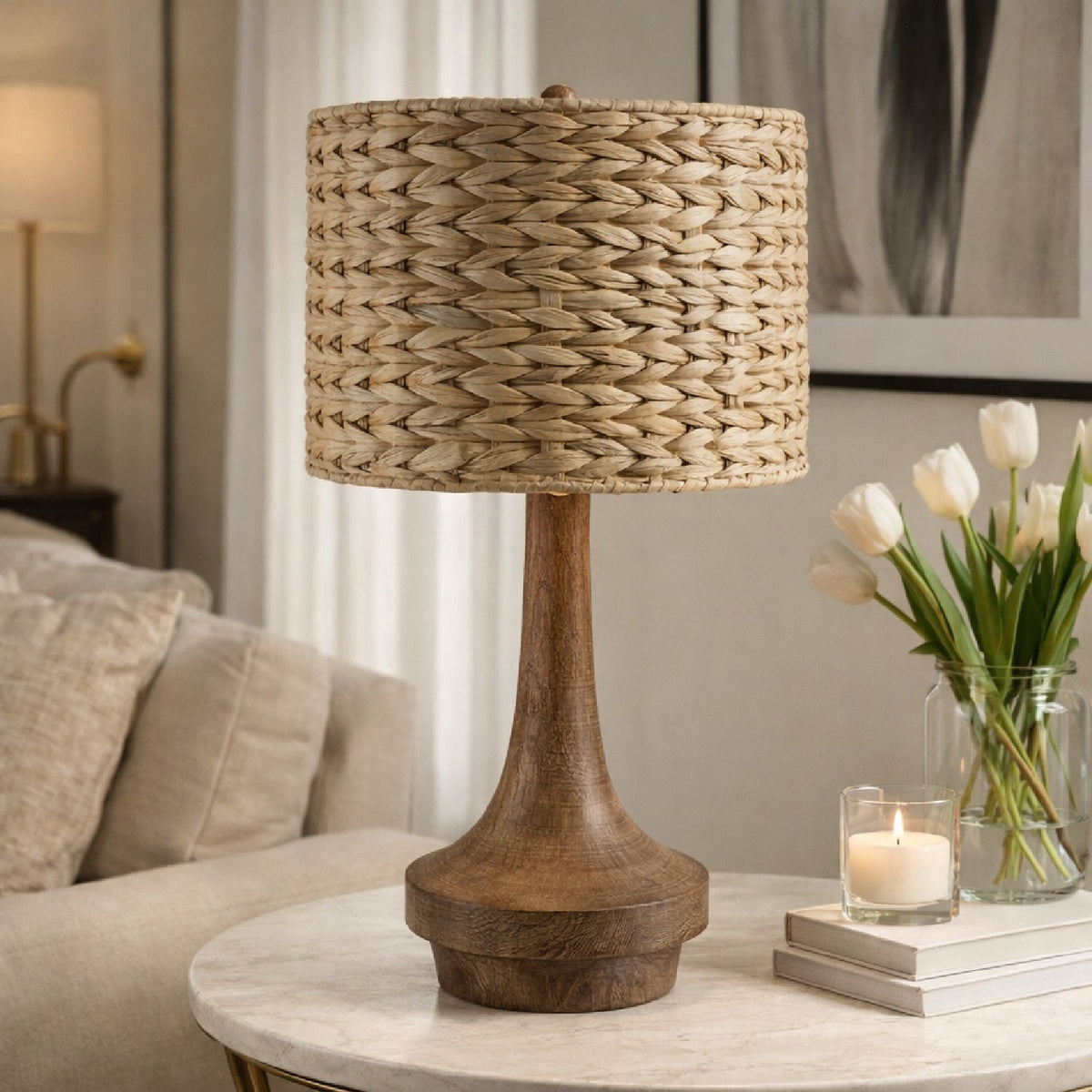 Modern European furniture - Braided Shade Accent Table Lamp - www.oroa.com