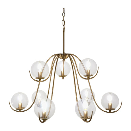 Modern European furniture - Clear Glass Orbs 9-Light Chandelier - www.oroa.com