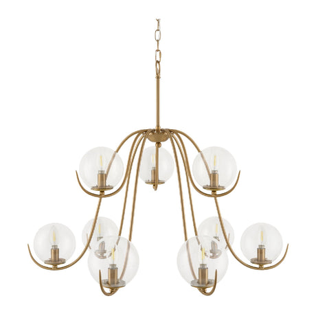 Modern European furniture - Clear Glass Orbs 9-Light Chandelier - www.oroa.com