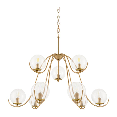 Modern European furniture - Clear Glass Orbs 9-Light Chandelier - www.oroa.com