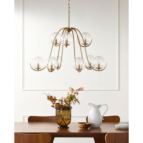 Modern European furniture - Clear Glass Orbs 9-Light Chandelier - www.oroa.com