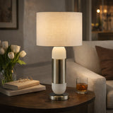 Modern European furniture - Silver Wrapped Marble Table Lamp - www.oroa.com