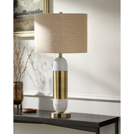 Modern European furniture - Gold Wrapped Marble Table Lamp - www.oroa.com