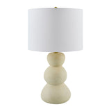 Modern European furniture - White Linen Modern Table Lamp - www.oroa.com