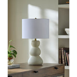 Modern European furniture - White Linen Modern Table Lamp - www.oroa.com