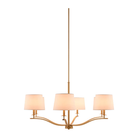 Modern European furniture - White Linen 6-Light Chandelier - www.oroa.com