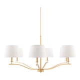 Modern European furniture - White Linen 6-Light Chandelier - www.oroa.com