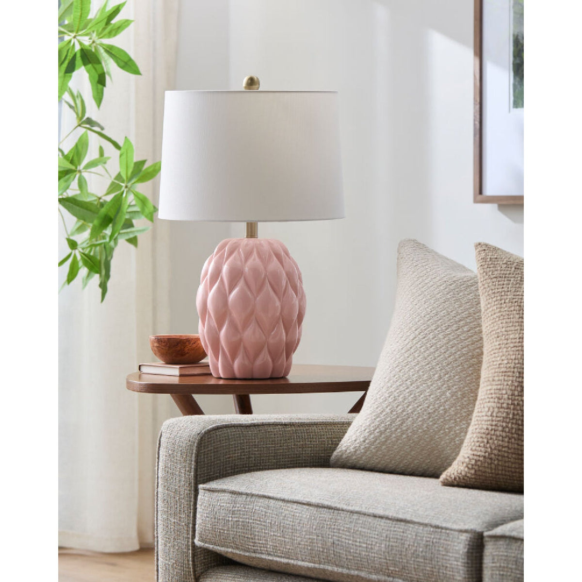 Modern European furniture - Reliefed Ceramic Accent Table Lamp - www.oroa.com