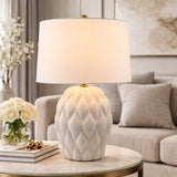 Modern European furniture - Reliefed Ceramic Accent Table Lamp - www.oroa.com