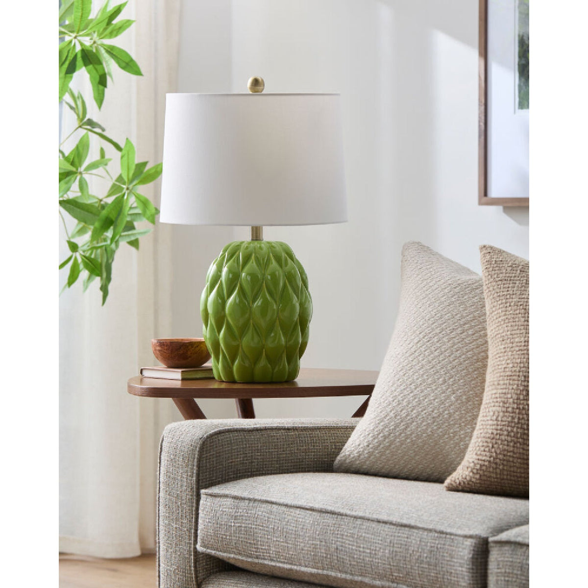 Modern European furniture - Reliefed Ceramic Accent Table Lamp - www.oroa.com