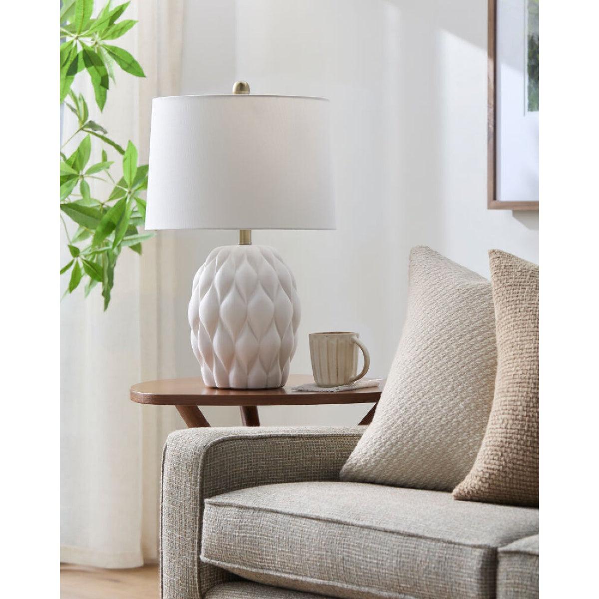Modern European furniture - Reliefed Ceramic Accent Table Lamp - www.oroa.com