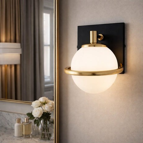 Modern European furniture - Gold Ring Glass Wall Lamp - www.oroa.com