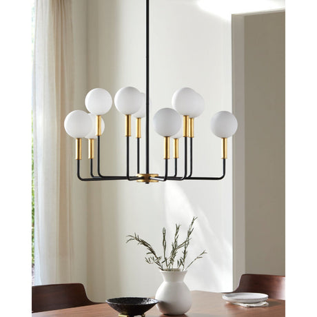 Modern European furniture - 10-Light White Glass Chandelier - www.oroa.com