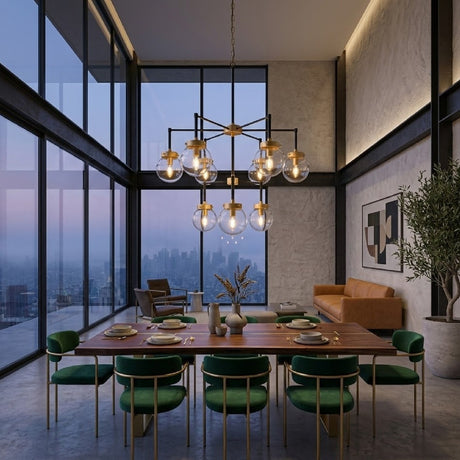 Modern European furniture - 9-Light Clear Glass Chandelier - www.oroa.com