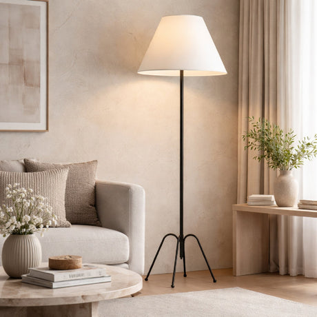 Modern European furniture - White Empire Shade Floor Lamp - www.oroa.com