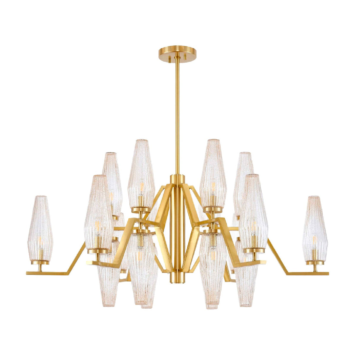 Modern European furniture - Ribbed Glass 18-Light Chandelier - www.oroa.com