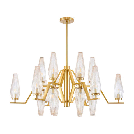 Modern European furniture - Ribbed Glass 18-Light Chandelier - www.oroa.com
