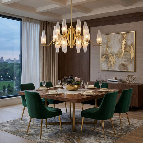 Modern European furniture - Ribbed Glass 18-Light Chandelier - www.oroa.com