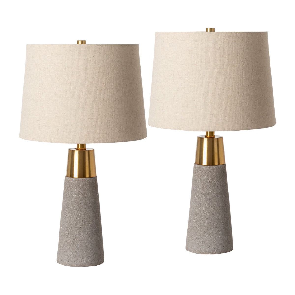 Modern European furniture - Beige Linen Concrete Table Lamps (2)  - www.oroa.com
