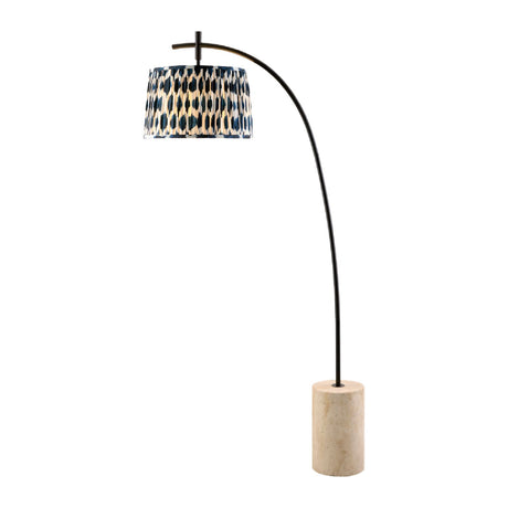 Modern European furniture - Patterned Blue Linen Floor Lamp - www.oroa.com