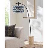 Modern European furniture - Patterned Blue Linen Floor Lamp - www.oroa.com