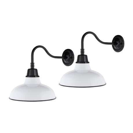 Modern European furniture -  Metal Shade Outdoor Wall Lamps (2) - www.oroa.com